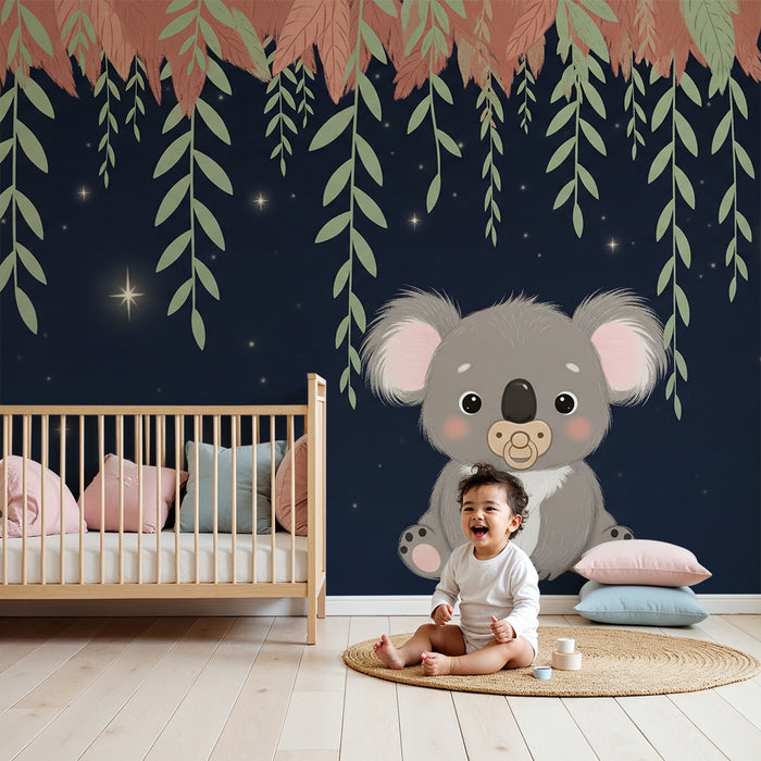 Papier de parede izba pre bábätko | Rozkošný koala pod hviezdami