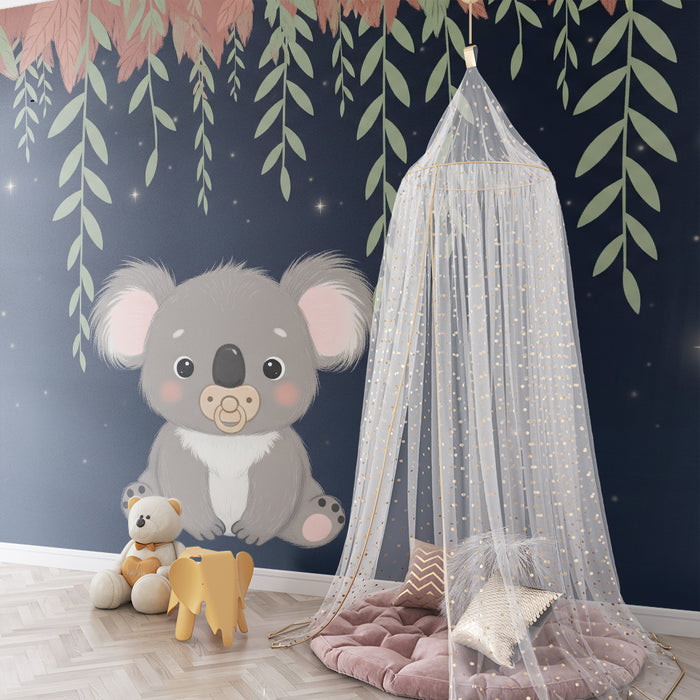 Papier de parede izba pre bábätko | Rozkošný koala pod hviezdami