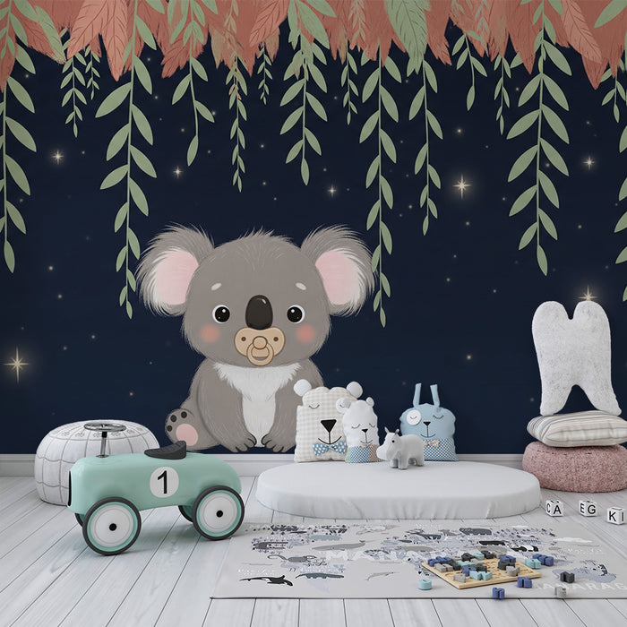 Papier de parede izba pre bábätko | Rozkošný koala pod hviezdami