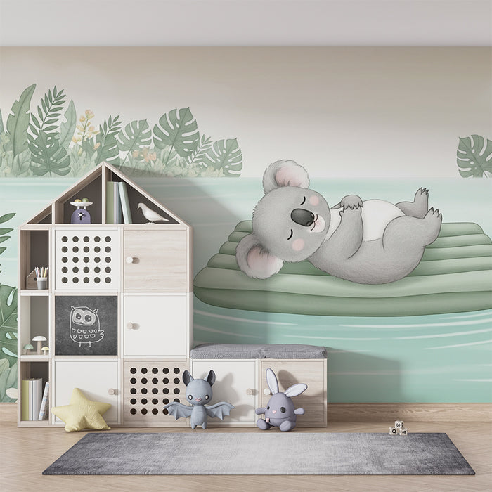 Tapeta dětského pokoje | Klidný koala na voru