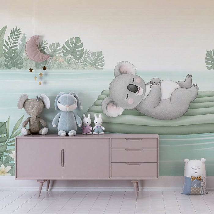 Tapeta dětského pokoje | Klidný koala na voru