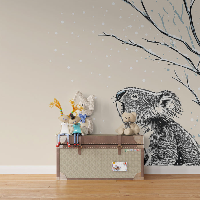 Paberi tapeet beebi tuba | Kooala lume all õhukeste okstega