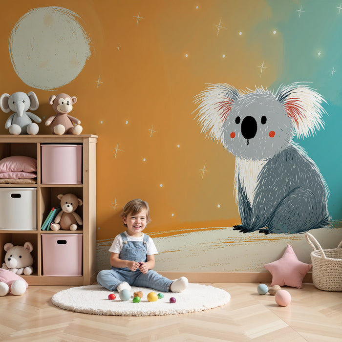 Papel de parede quarto bebê | Коала под звездно небе