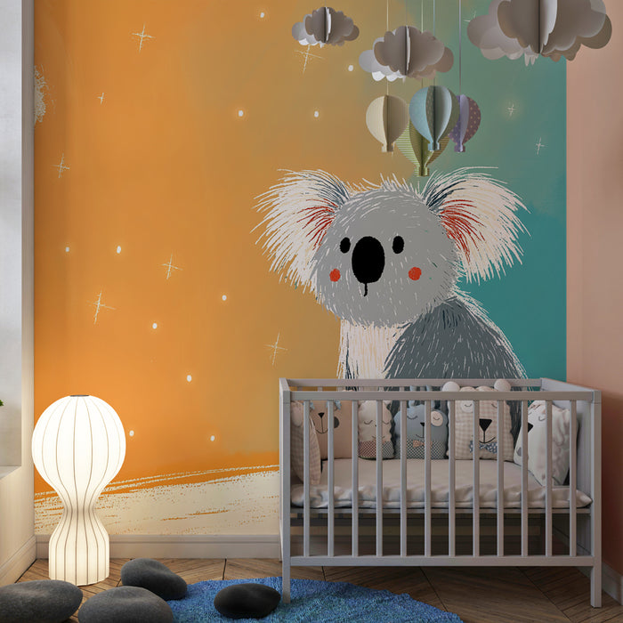 Papel de parede quarto bebê | Коала под звездно небе