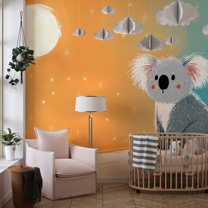 Papel de parede quarto bebê | Коала под звездно небе