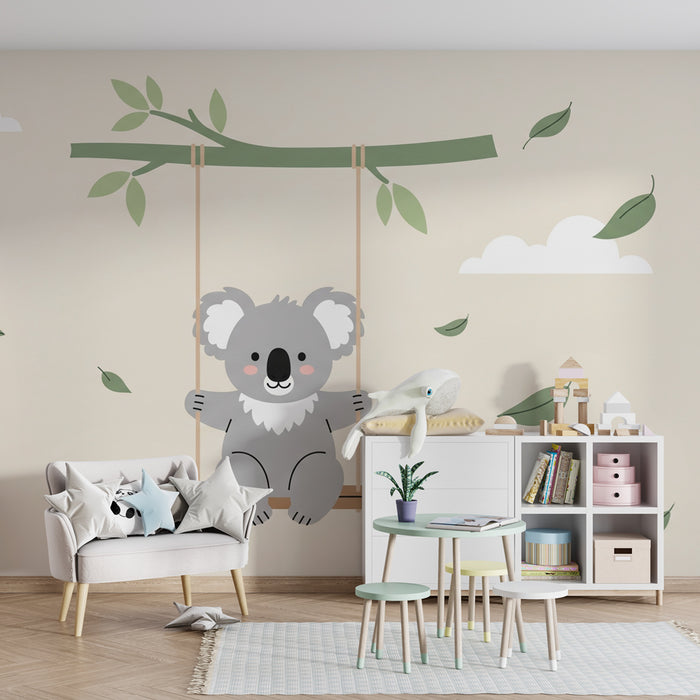 Tapet pentru camera de copii | Koala pe leagănul său
