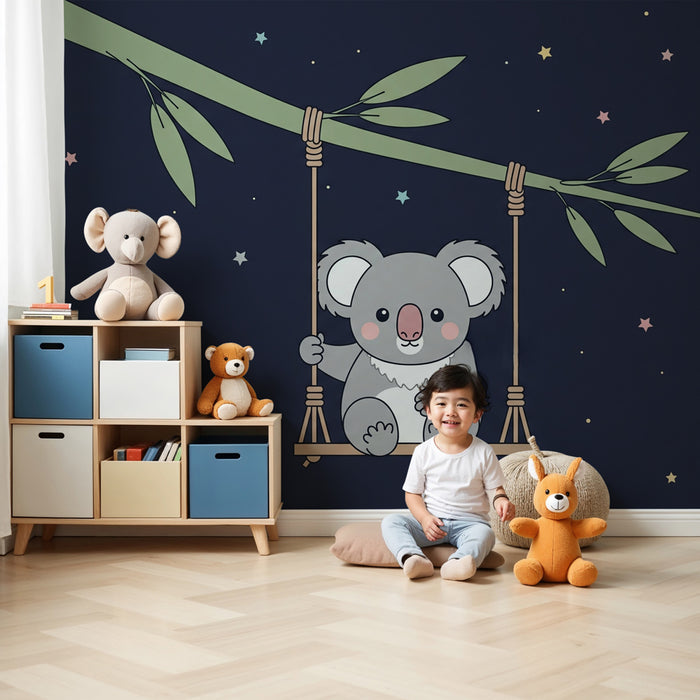 Papier de parede pre detskú izbu | Vznášajúci sa koala pod hviezdami