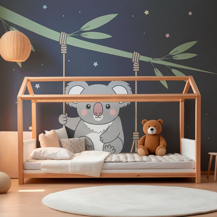 Papier de parede pre detskú izbu | Vznášajúci sa koala pod hviezdami