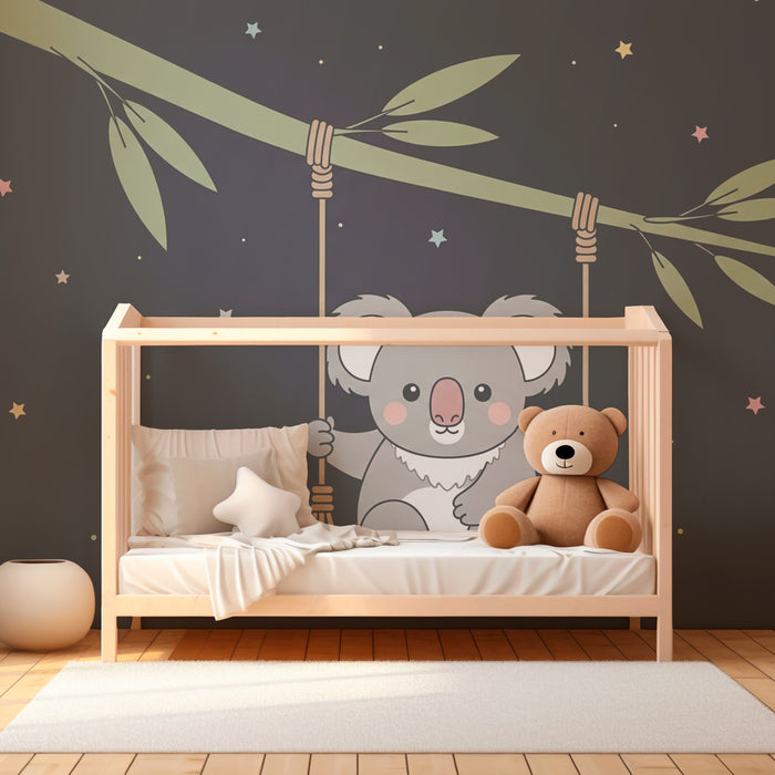 Papier de parede pre detskú izbu | Vznášajúci sa koala pod hviezdami