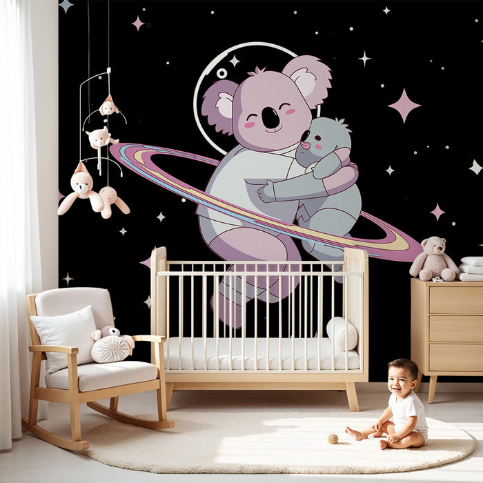 Børneværelse tapet | Koala-astronauter i stjernerummet