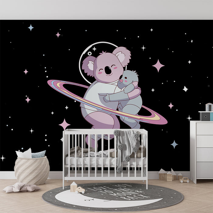Børneværelse tapet | Koala-astronauter i stjernerummet