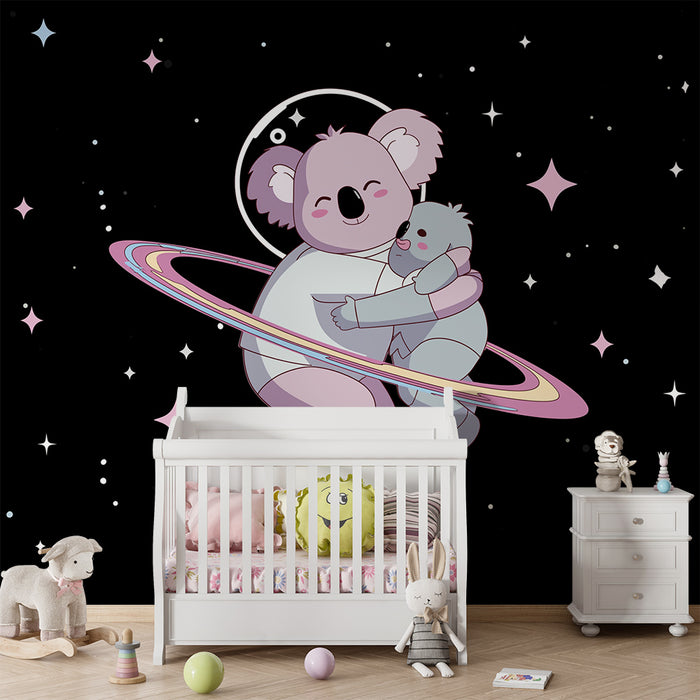 Børneværelse tapet | Koala-astronauter i stjernerummet