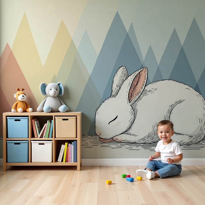 Paberituba beebile | Unine jänes pastellmägede taustal