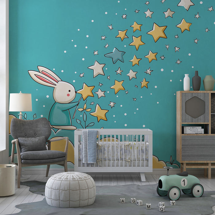 Lastenhuoneen tapetti | Taikasusi ja kimaltelevat tähdet