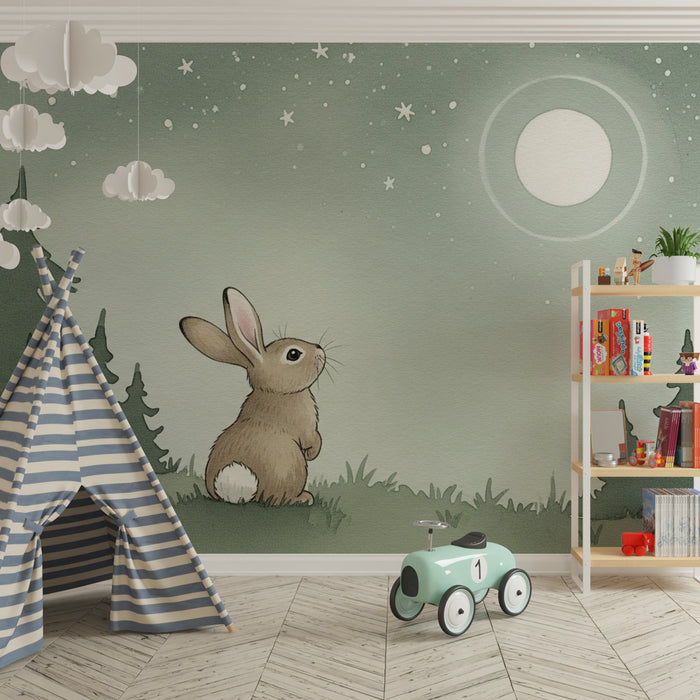 Papel de parede quarto bebê | Zajec pod luno
