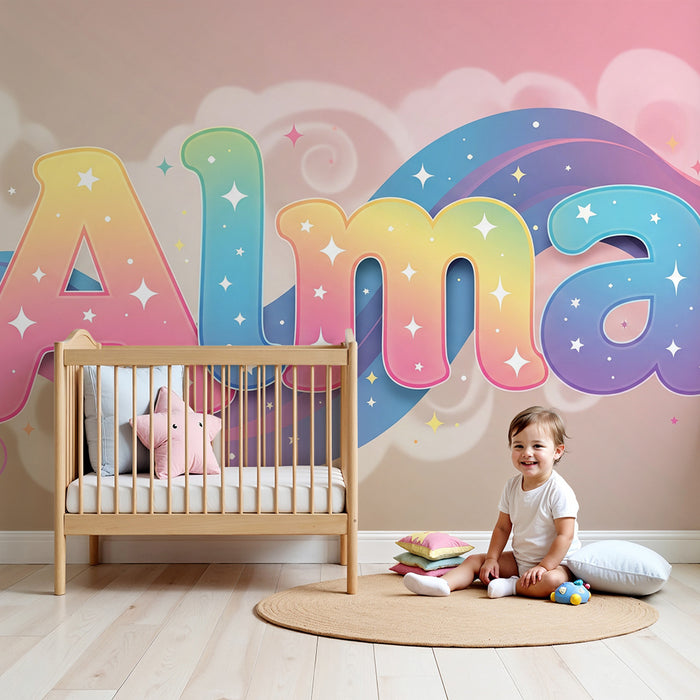 Paberi tapeet beebi tuba | Värvilised tähed ja võlupilved
