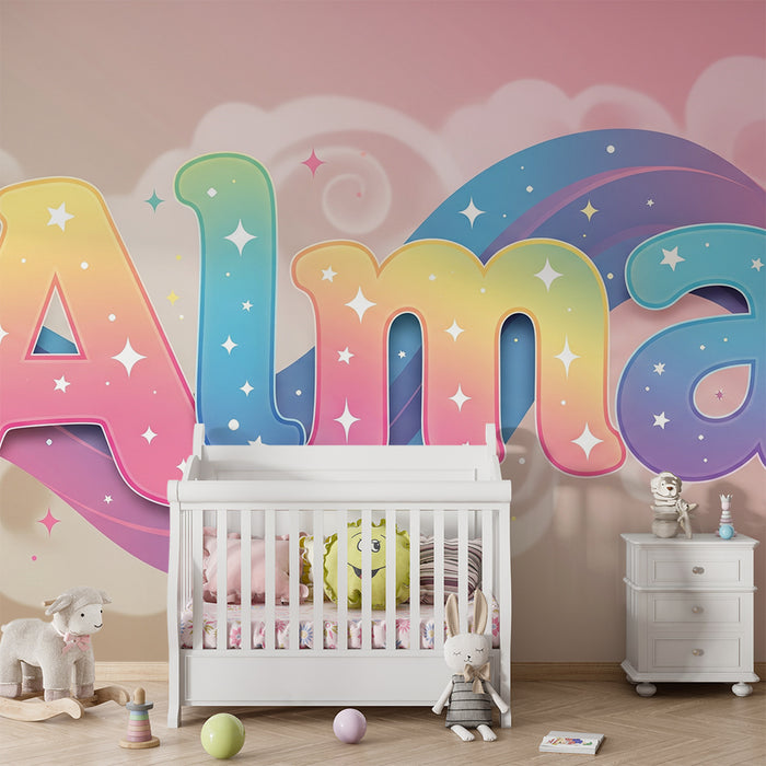 Paberi tapeet beebi tuba | Värvilised tähed ja võlupilved