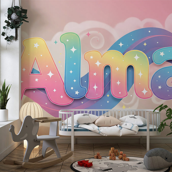 Paberi tapeet beebi tuba | Värvilised tähed ja võlupilved