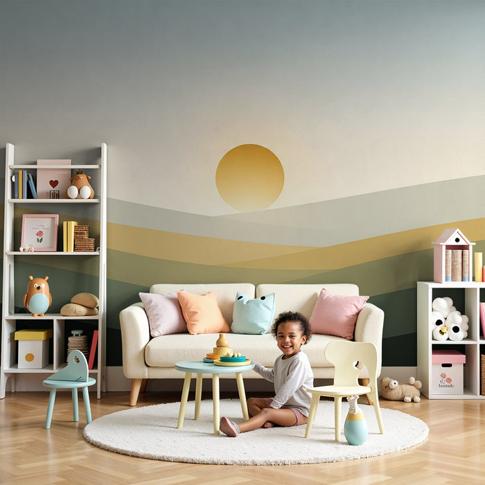 Barntapet | Soluppgång över mjuka och lugnande kullar