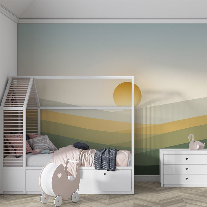 Barntapet | Soluppgång över mjuka och lugnande kullar