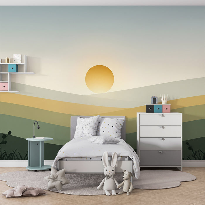 Barntapet | Soluppgång över mjuka och lugnande kullar