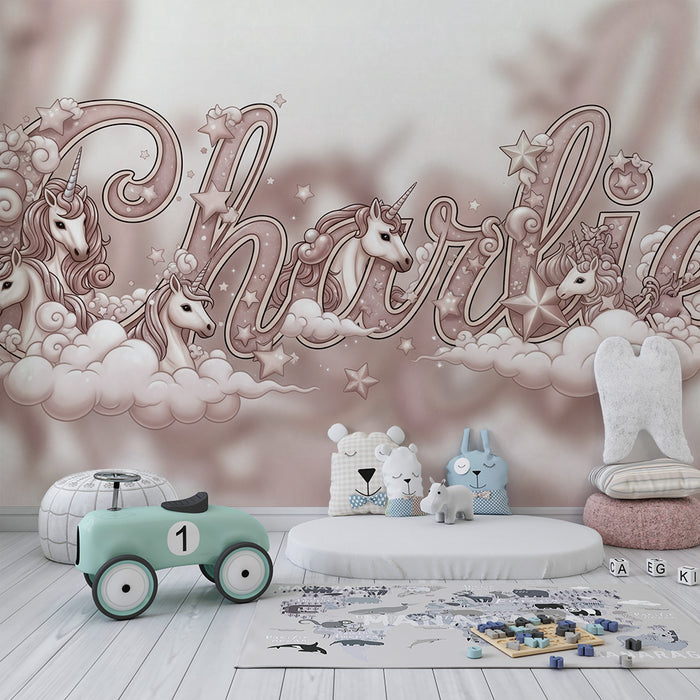 Papier de parede quarto bebê | Čarobni jednorogi i nježni oblaci