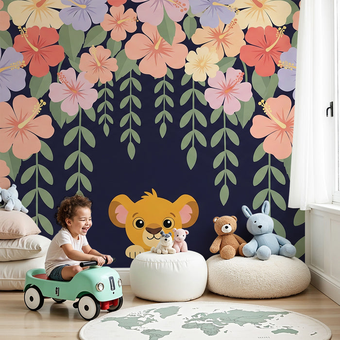 Papel de parede quarto bebê | Lavrin i egzotično cvijeće pod zvijezdama