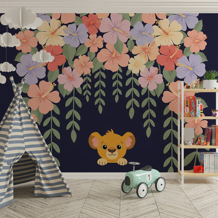 Papel de parede quarto bebê | Lavrin i egzotično cvijeće pod zvijezdama