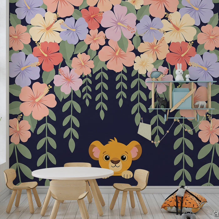 Papel de parede quarto bebê | Lavrin i egzotično cvijeće pod zvijezdama