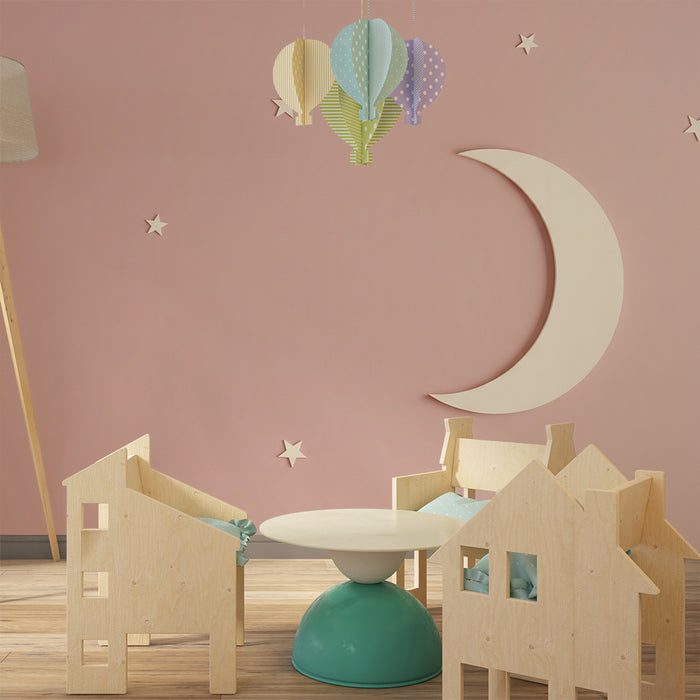 Papier peint chambre bébé | Lune douce et étoiles scintillantes