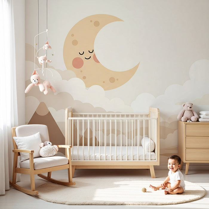 Barntapet | Leende måne och mjuka berg