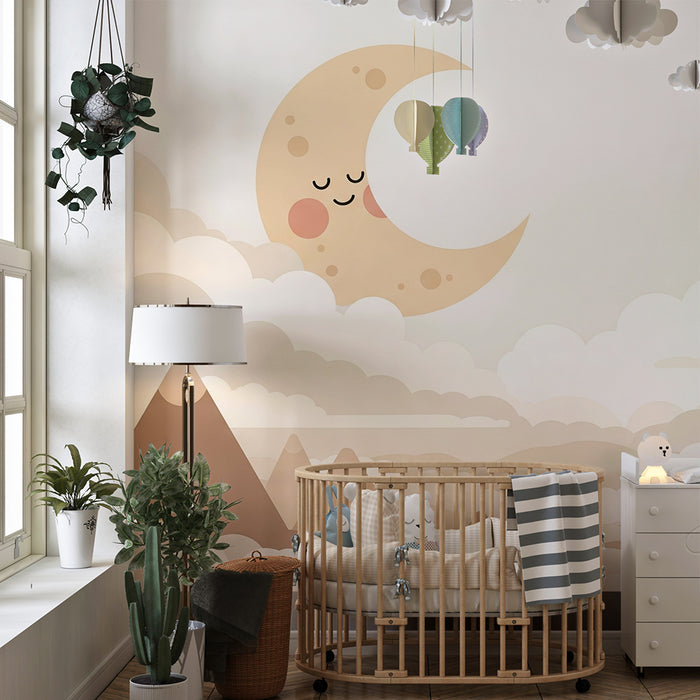 Barntapet | Leende måne och mjuka berg