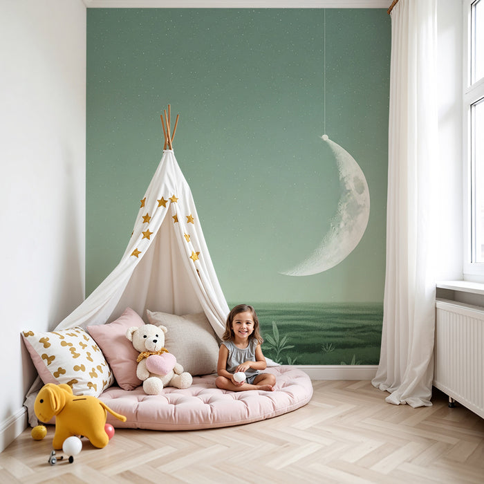 Papel de parede quarto bebê | Suspenzija mjeseca i zvjezdano nebo