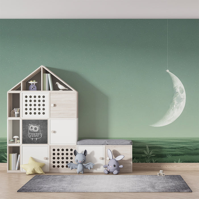 Papel de parede quarto bebê | Suspenzija mjeseca i zvjezdano nebo