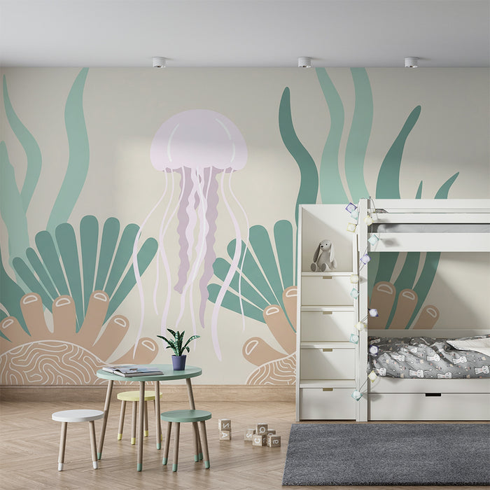 Barntapet | Maneter och sjögräs i en mjuk havsmiljö