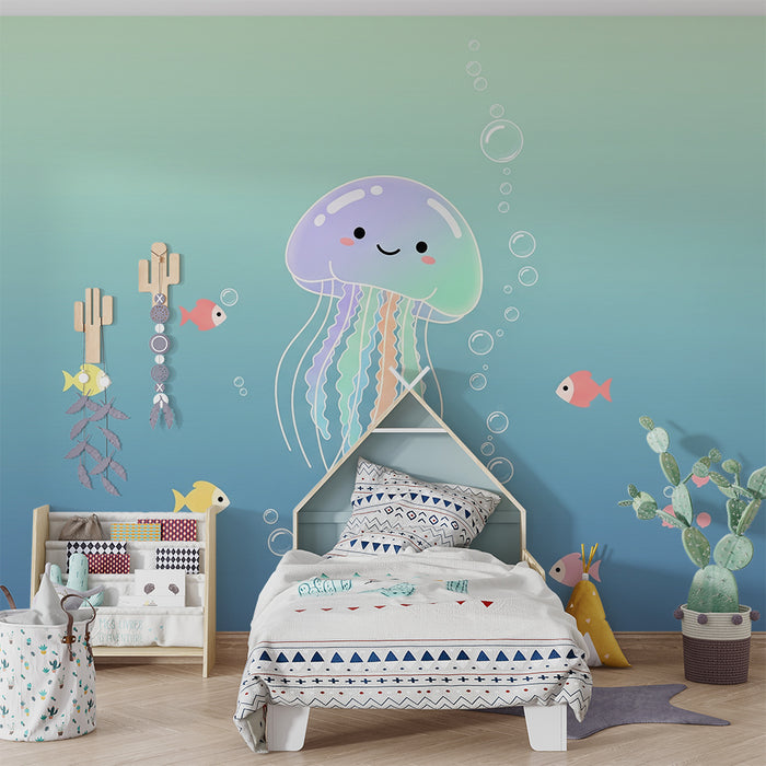 Barntapet | Glada maneter och färgglada fiskar i en lugnande ocean