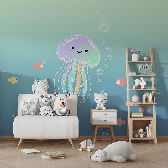 Barntapet | Glada maneter och färgglada fiskar i en lugnande ocean