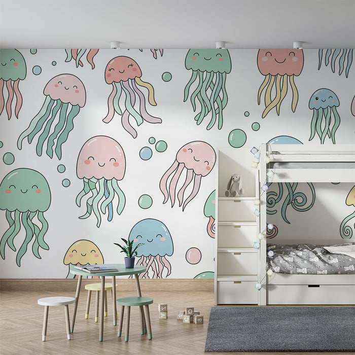 Paberi tapeet beebi tuba | Värvilised meduusid ja mängulised mullid