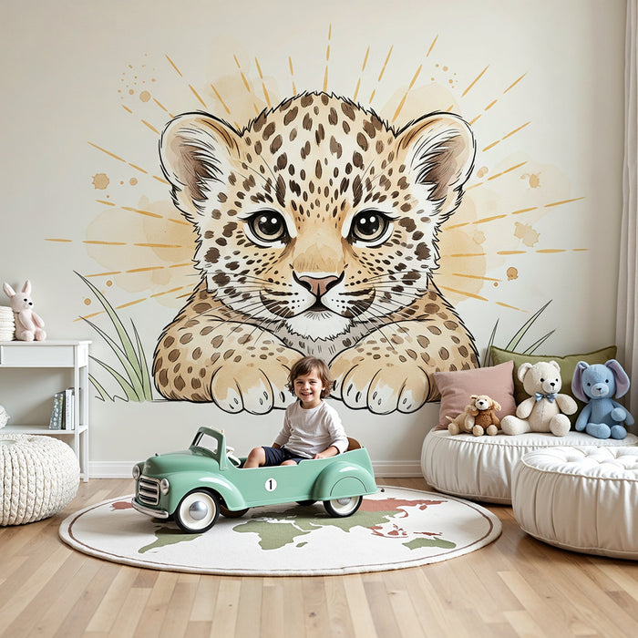Dětské tapety | Roztomilý malý leopard s třpytivými detaily