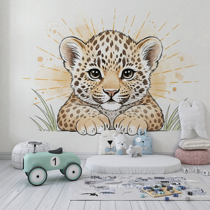 Dětské tapety | Roztomilý malý leopard s třpytivými detaily