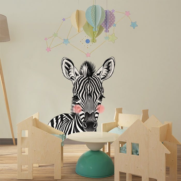 Barntapet | Söt zebra och stjärnor