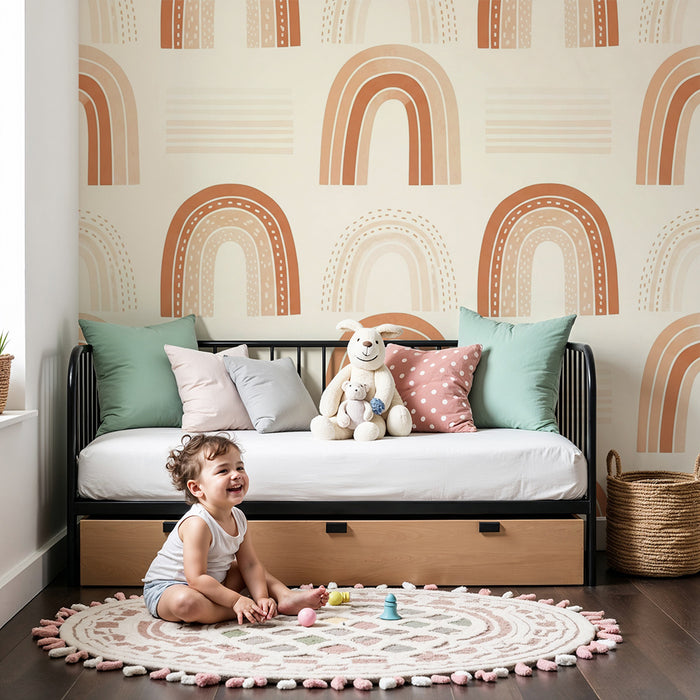 Tapet de cameră pentru bebeluși | Mini curcubeie moi