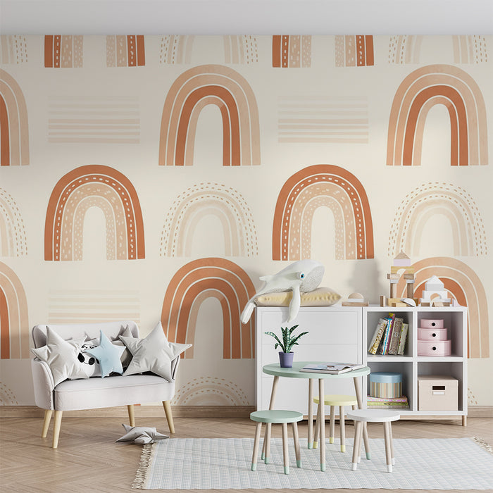 Tapet de cameră pentru bebeluși | Mini curcubeie moi