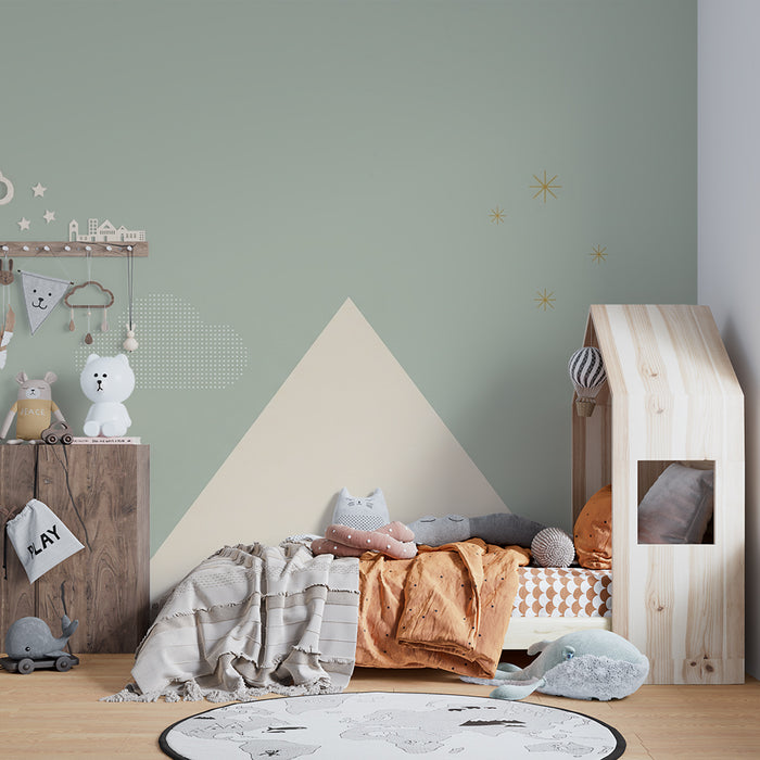 Tapet barnerom | Myk fjell og stjernehimmel