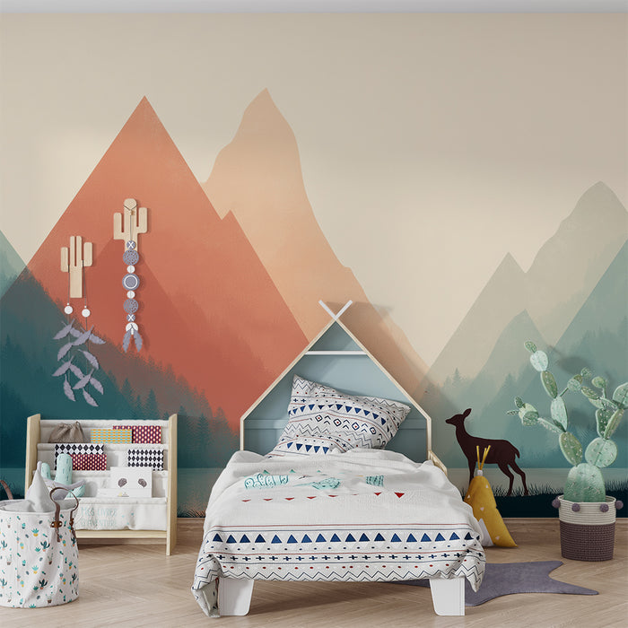 Papier de parede soba za bebe | Blage planine i jelen u umirujućem krajoliku