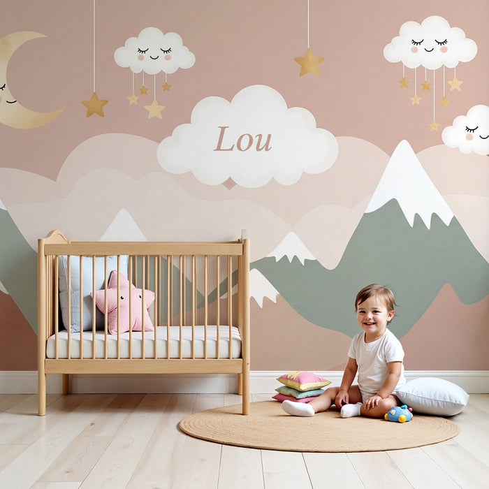 Papier de parede izba bábätka | Jemné hory a oblaky Lou