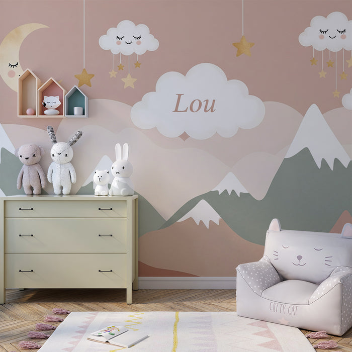 Papier de parede izba bábätka | Jemné hory a oblaky Lou