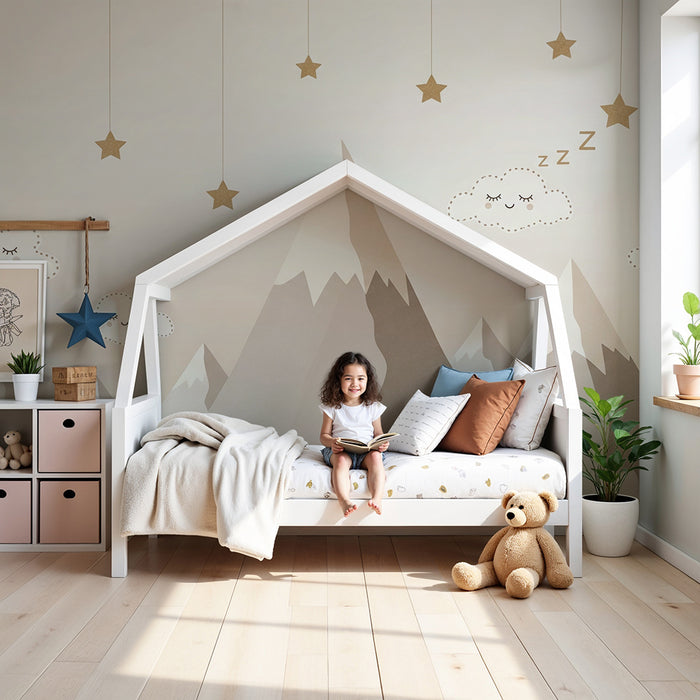 Papier de parede izba pre bábätko | Jemné hory a snívajúce oblaky