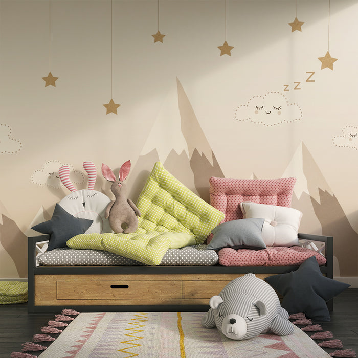 Papier de parede izba pre bábätko | Jemné hory a snívajúce oblaky