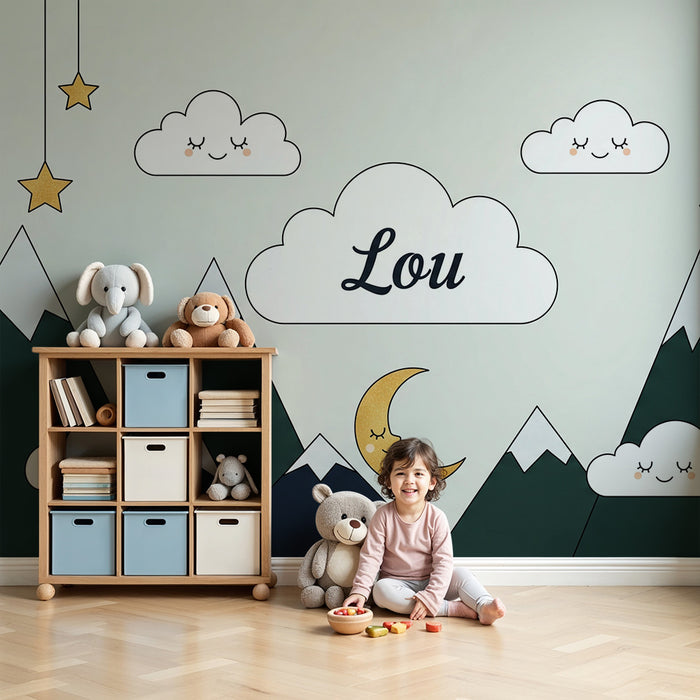 Papel de parede quarto bebê | Nježne planine i osmijeh oblaka Lou